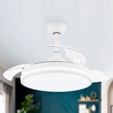 VENTILATEUR DE PLAFOND RÉTRACTABLE AVEC LUMIÈRE ET TÉLECOMMANDE