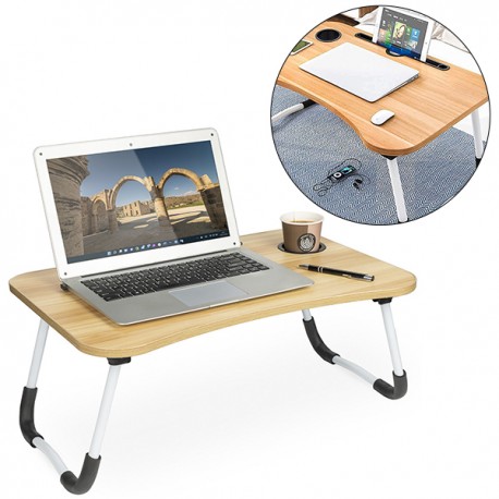 TABLE PLIANTE PORTABLE SUR LIT OU CANAPÉ