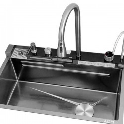 ÉVIER DE CUISINE INTELLIGENT AVEC ROBINET TÉLESCOPIQUE