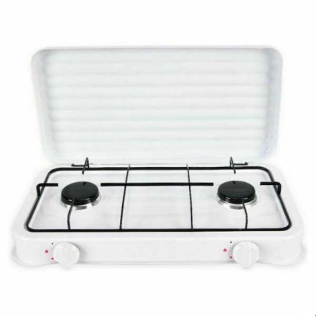 BRÛLEUR À GAZ DOUBLE AVEC COUVERCLE BLANC 4400 W 55 X 7 X 32 CM