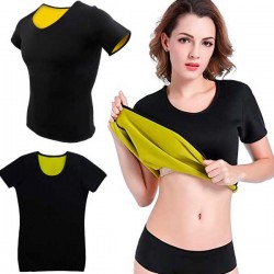T-SHIRT FITNESS EN NÉOPRÈNE À MANCHES COURTES EFFET SAUNA