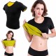 T-SHIRT FITNESS EN NÉOPRÈNE À MANCHES COURTES EFFET SAUNA