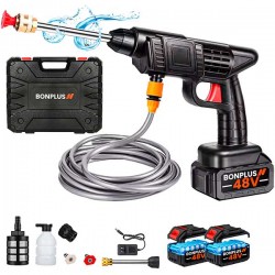 NETTOYEUR HAUTE PRESSION - PISTOLET À EAU SANS FIL AVEC DEUX BATTERIES 48 V